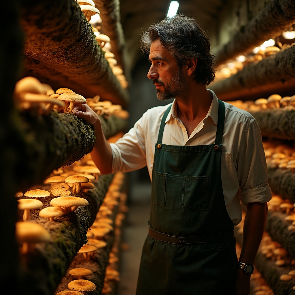Coltivazione di funghi commestibili su tronchi inoculati in ambiente domestico