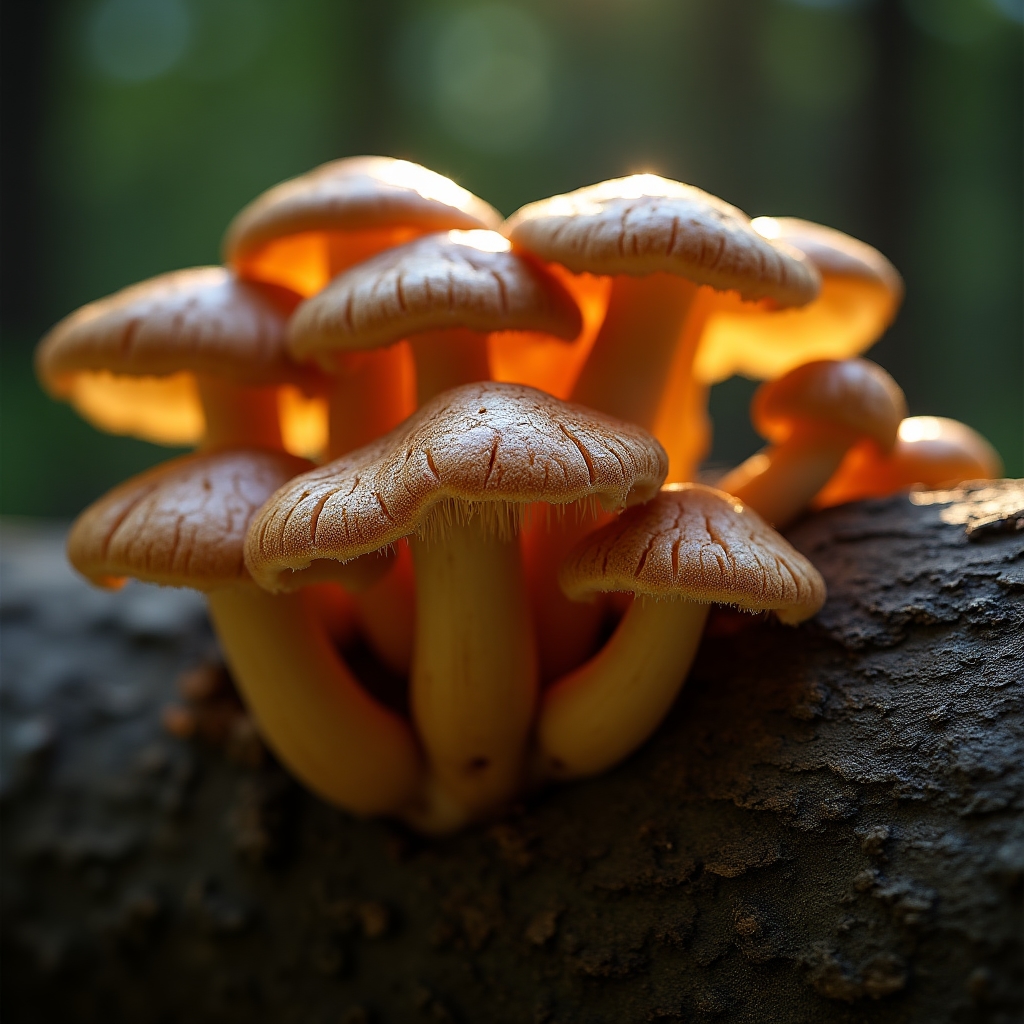 Tronco inoculato con funghi shiitake
